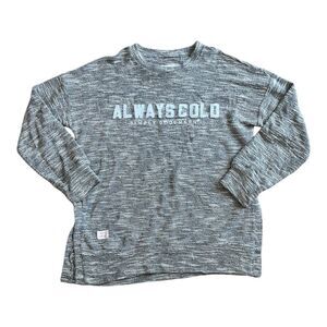 Simply Southern Gray Always Cold Appliqué Side Slit Sweater L